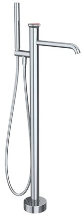 XJTNLB Rubinetto per Vasca da Bagno a Pavimento Cromo Miscelatore Monocomando Miscelatore Doccia con Deviatore e Doccetta