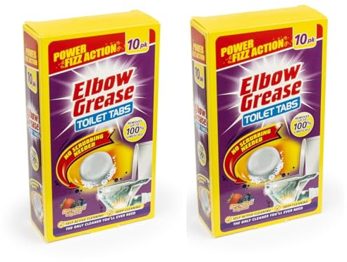 Elbow Grease Toilet Tablets, Berry Blast Scent – 2 Packs of 10 x 30g