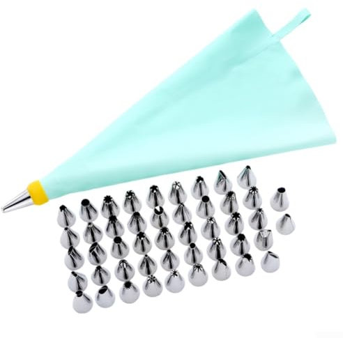 Set completo di tubazioni 5026PCS con ugelli in acciaio inossidabile ad alte prestazioni e sacchetti in silicone (50PCS)