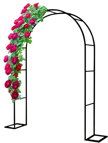 Rosenbogen für den Außenbereich, Metall, Hochzeitsdekoration, Gartenlaube für Weinreben, Pergola für Feiern, Grün, Größe: B 200 cm, Eisenstruktur