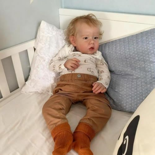 RXDOLL 43,2 cm (17 tum) Reborn-babydocka i silikon med full kropp, Vinyl, realistisk babydocka nyfödd pojke, Full silikon babydocka med öppna ögon, realistiska Reborn-dockor som ser ut som riktiga