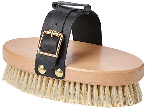 Rhinegold 0 Leather Strap Body Brush Pflegebürste, Pferdezubehör, holzfarben, Einheitsgröße