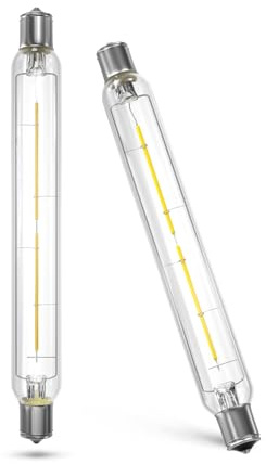Bonlux 2.5W S15s LED Light Bulbs 221mm Cool White 6000K 30W S15s Fitting Lamp Replacement T25 Tubular Clear Filament Lightbulb LED S15 Strip Tube Light Bulb 221mm (Non-dimmable, 2-Pack)