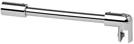 Barre de stabilisation pour douche | Kit de barre de maintien en verre/mur 90° Ø 12 mm 1000 mm | Barre de barre ronde pour séparation de douche, chrome