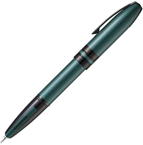 Sheaffer Icon Metallic Green with Gloss Black PVD Appts. Fountain Pen - Fine Nib (E0910943)
