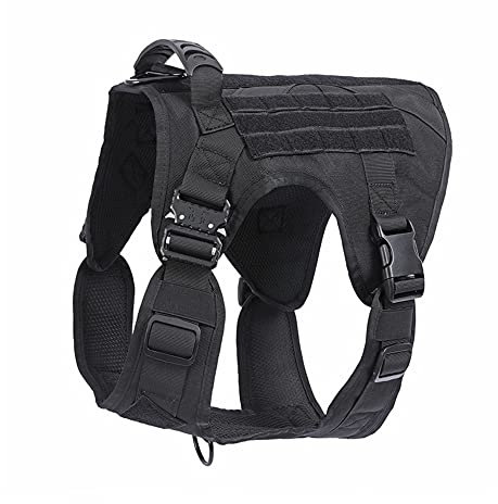 Chickw1 Hundegeschirr für Große Hunde, Brustgeschirr Anti Zug Sicherheitsgeschirr No-Pull Dog Harness Geschirr Verstellbar Hundeweste Atmungsaktiv (M,schwarz)
