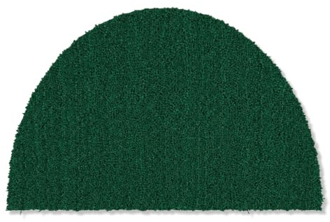 Rutschfeste Kokosmatte - 100% Kokos Fußmatte - Grün 60 x 90 cm (Halbkreis) | Nachhaltige Naturfaser Fussmatte für innen und überdachten Außenbereich Türmatte Eingang robust pflegeleicht