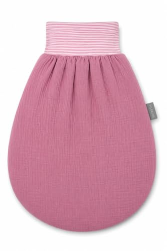 Lilakind Baby Musselin Strampelsack Schlafsack - Blumen Dunkelblau Hellblau Blumen - Ungefuettert/Gefuettert - Gr. 0-36 Monate