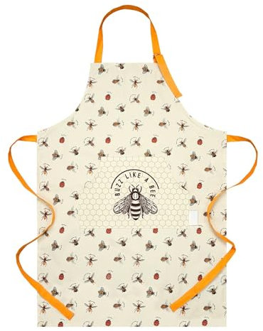 SiXsigma Sports Kitchen Chef Aprons for Women & Men - Quick Dry Adjustable Cooking Apron's for BBQ, Bakers & Smoker Grill Aprons - Perfect Mothers Day Gifts For Cooking Lovers (Bumble Bees)
