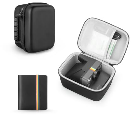 Étui Housse et Albums Photos Yinke pour Polaroid Now 9027/9056/9055, Now+ 9062, Onestep+ 9010, Onestep 2 VF 9020, Coque Rigide Rangement Sac de Voyage (Noir)