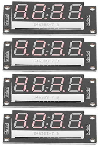4 STÜCKE 4-stellige Röhre LED-Anzeigetafel 7 Segmente Uhrmodul Leiterplatte 5 V für LED-Digitalanzeige(Rot MRA041D)