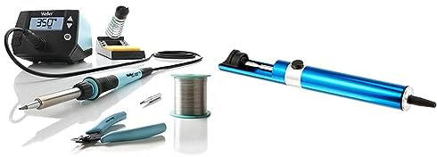 Weller WE 1010 (T0053298390) Bildungs-Kit 70 W/230 V Digital 1-Kanal-Lötstation & 7874B Manuelle ESD-sichere Entlötpumpe mit Aluminiumgehäuse, pack 1