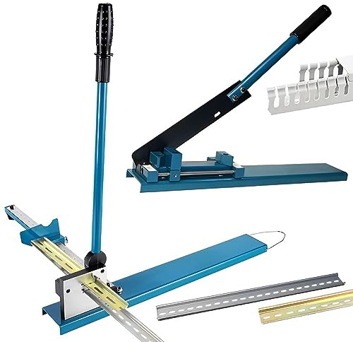 FUYAO Cortadora manual de carril DIN ToolBench Top Trunking Cortadora, cortador de riel de ranura doble W/deslizador de transferencia, para cortar acero ranurado/aluminio