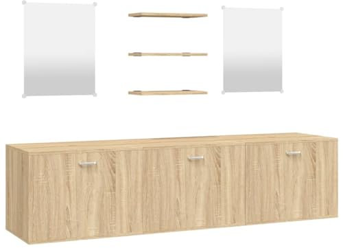 Cozynest 6-TLG. Badmöbel-Set Eichen-Optik Holzwerkstoff
