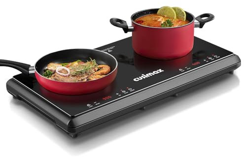 CUSIMAX Hot Plate For Cooking,2800W 9 Power Level Double Infrared Electric Stove With Sensor Touch,Kids Safety Lock,Timer,Ceramic Countertop Stove For Easy To Clean