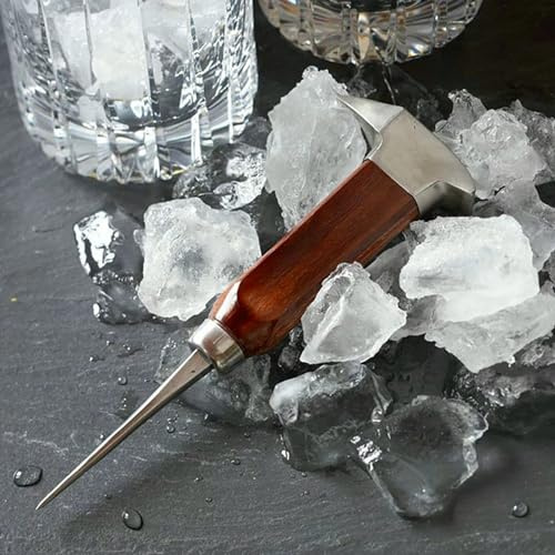 Piccone per Ghiaccio in Acciaio Inossidabile per Rompere il Ghiaccio Tritaghiaccio con Manico in Legno per Bar da Cucina Barista I Migliori Strumenti per Intagliare il Ghiaccio