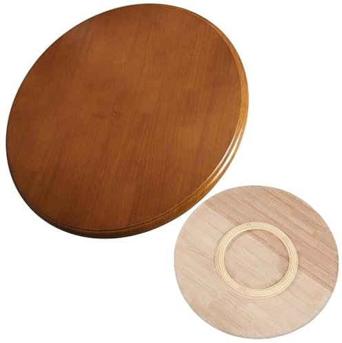 WINARA 60/70/80/90/100cm Holz Drehteller, Große Lazy Susan drehplatte for esstisch, 360º Rotating Tablett for Küche, Hotel, Restaurant(Light Brown,100cm/40in)