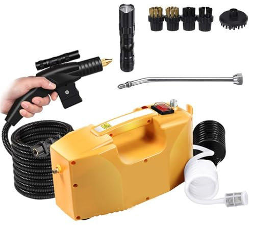 Jrcfnss Limpiador de Vapor Profesional de 3000 W, máquina de Limpieza a Vapor de Alta Temperatura portátil, máquina de Limpieza de Alta presión para el hogar, Cocina, Muebles, Coche