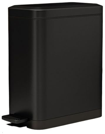 Poubelle Poubelle fine en acier inoxydable à pédale - Poubelle étroite à couvercle à fermeture douce avec seau intérieur amovible for la maison, la cuisine, la salle de bain Poubelle Cuisine(Noir,7L)