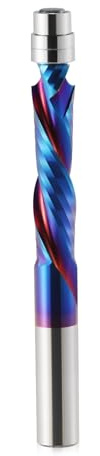 Spiral Flush Trim Router Bit, 8mm Schaft 35mm Schnittlänge Vollhartmetall Kompression Flush Trim Router Bits Spiral mit Nano beschichtet,2 Flutes Up und Down Cutter Bits für Holzbearbeitung Trimmen