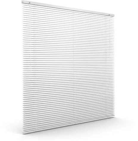 Victoria M. Alujalousie 25mm nach Maß Weiß, Breite 151 cm bis 230 cm | Produktfarbe entspricht der angepassten Lamellenfarbe, Breite und Höhe nach Wahl