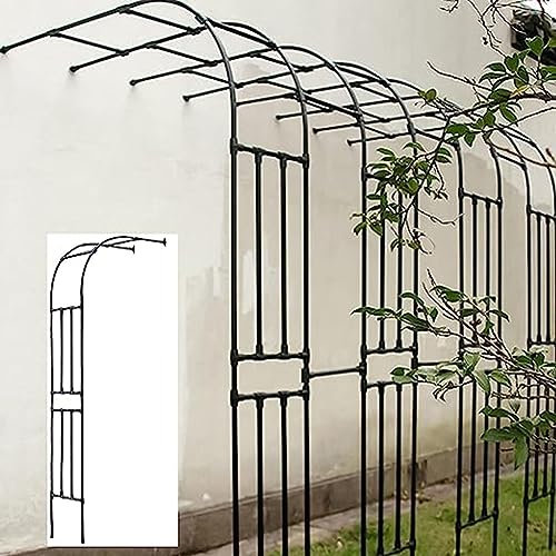 Demi-arche de jardin, tonnelle, pergola, treillis pour plantes grimpantes, arche résistante aux intempéries pour intérieur/extérieur, jardin, pelouse, mariage, noir, 2,4 x 2,4 m