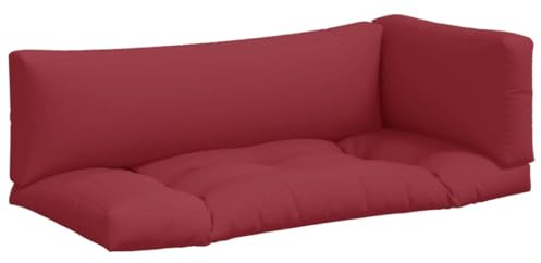 vidaXL Palettenkissen 3-TLG., Palettenpolster für Europaletten, Palettensofa Kissen Indoor Outdoor, Palettenauflage Sitzkissen Rückenkissen Seitenkissen, Weinrot Stoff