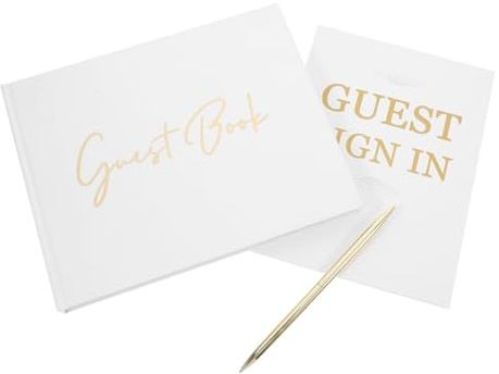 Ciieeo Libro de Visitas de Papel 1 Juego para Boda y Eventos | Clásico y Elegante, Reutilizable como Recuerdo, Diseño Decorativo Retro