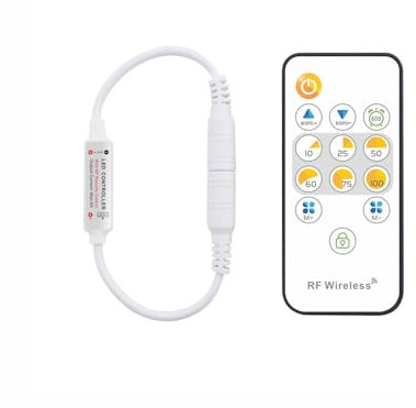 Taikuwu Regulador de intensidad LED de 13 canales RF, inalámbrico, 10 niveles de brillo para tiras LED de 5 – 24 V, diseño ultraplano con 13 botones (armario de TV, baño, iluminación de cocina)