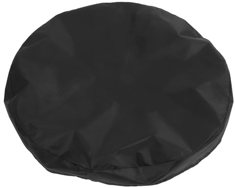 Toyvian 39 Inch Round Fire Pit Cover Heavy Duty Oxford Fabric Outdoor Barbecue Pit Table Grill Cover with Drawstring for Garden Patio Protection