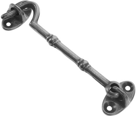 NUOBESTY Gancio Rotante in Per e Porta Set Chiusura Per Cancello e Cabina Gancio Sicurezza Asta Supporto Facile Installazione 10.5cm Colore Nero Antico