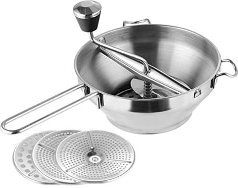 GLEAVI Presse Purée Manuel Acier Inoxydable Moulin à Légumes Et Fruits Portable Ustensile Cuisine Pour Purée De Pommes De Terre Carottes Citrouille Et Fruits Outil Et Facile à Utiliser