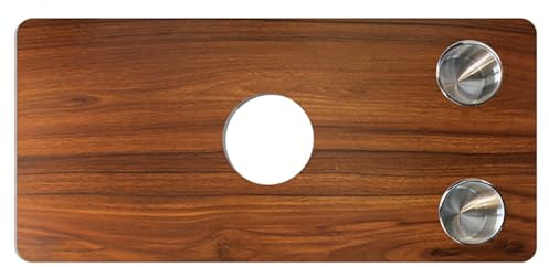 WPWSDWMX Abnehmbare Wohnmobil-Tischplatte, Wohnmobil-Holztisch mit Getränkehalter aus Edelstahl, 11 cm Große, Perforierte Position, für Wohnmobile(Brown)