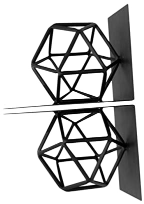 DOITOOL Soporte de Libros Antideslizante de Hierro Artístico Geométrico Diseño para Oficina y Organizador de Escritorio para Libros DVDs y Revistas