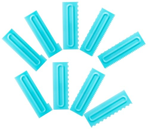 TOPBATHY 9 Pièces Set de Racloirs à Gâteau Bleu Ciel Outils de Lissage et Décoration pour Fondant Crème Mousse Lisseur de Bords PP et pour Pâtisserie