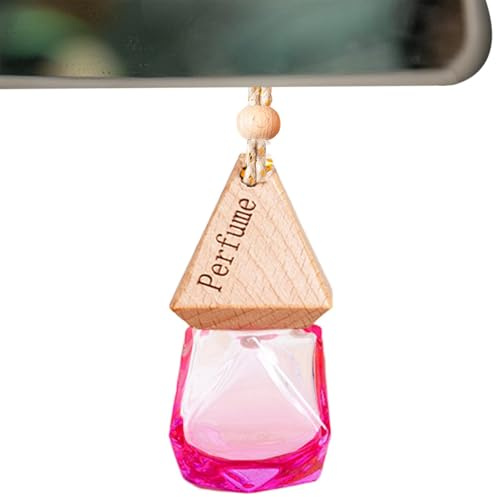 Botella colgante de perfume para coche, botella de difusor de aromaterapia | vacía con aceites esenciales, difusor de aromaterapia para aceites esenciales, tapa triangular, colgante de perfume para