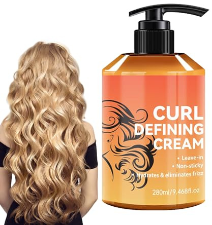 Definition Creme - 280 ml pflegende Styling-Creme für welliges Haar | Nicht klebende Pflege für Frauen und Mädchen, Tagesstudio, Freizeit, unterwegs, Route