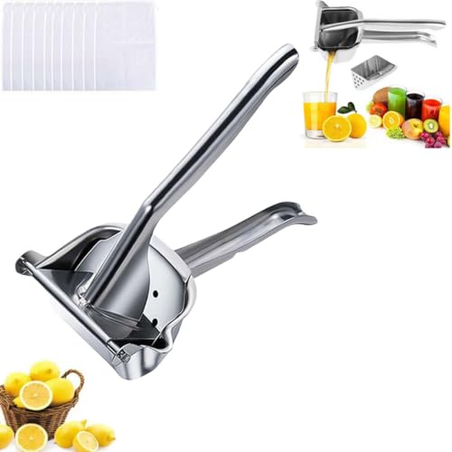 Presse-agrumes manuel avec poignée ergonomique, extracteur de jus de fruits frais en acier inoxydable, pince à citron portable en métal, outil de cuisine pour orange et citron