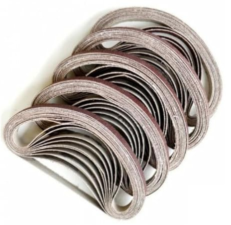 Sandband blandat med grus, Slipband 330x10mm P40-P120 50 st for trä metall plast
