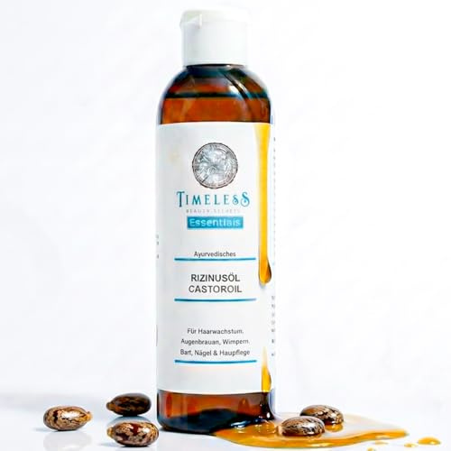 TBS Rizinusöl 200 ml kaltgepresst hexanfrei mit Rosmarin 11 Kräutern Vit E Fördert das Wachstum von Haaren, Wimpern, Augenbrauen, Bart Nägeln Feuchtigkeit und pflegt Castor oil
