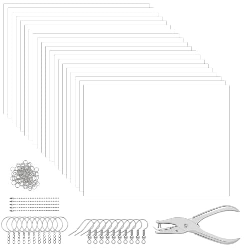 Feruchun 146 Stück Schrumpffolie mit Schlüsselanhänger Handyanhänger,Schrumpfende Plastikfolie,DIY Bastelset (SET 3)