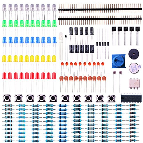 ELEGOO 200+ Elektronik Starter Kit Komponenten kompatibel mit Arduino IDE | Präzisionspotentiometer, Summer, Kondensator kompatibel mit UNO R3, MEGA und anderen Boards