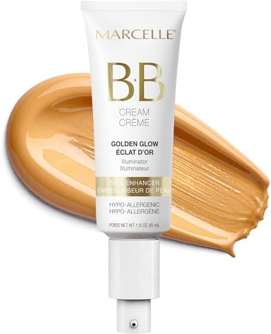 Marcelle BB Cream Golden Glow, Universal Shade, Tinted Moisturizer, Skin Enhancer, Illuminator, Beauty Balm, Non-Comedogenic, Paraben-Free, Oil-Free, Hypoallergenic, Cruelty-Free, 1.5 fl oz