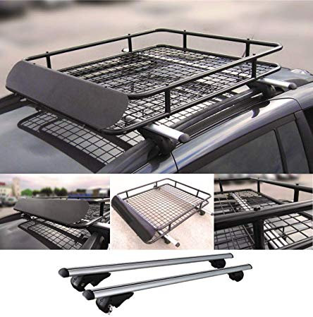 M-Way Lockable Aluminium Roof Bars & Roof Rack Tray to fit Dacia Duster (08>13) (+ FREE MP AIR FRESHENER)