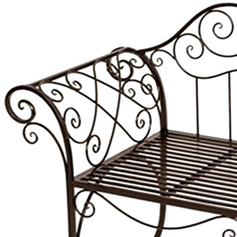 Mojawo Edle Gartenbank Sitzbank aus Eisen Antik Design Sitzbank im Landhausstil Farbe Braun