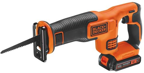 BLACK+DECKER BDCR18E1-QW Scie sabre sans fil - 1 batterie - 1 lame de 140mm- 18V