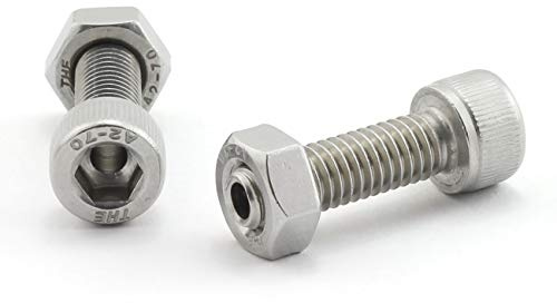 PZRT Zylinderförmige Innensechskantschraube, hohl, 304 Edelstahl, für Lampenfädelschrauben, durchgängiges Loch, Schraube mit Sechskantmutter M8 x 20 mm, 2 Stück