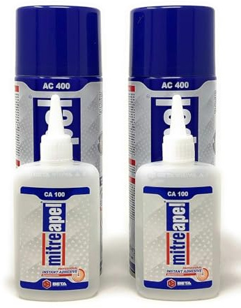 Mitreapel Superka-Kleber (3,5 Oz.) Mit Sprühkleberaktivator (13,5 Fl Oz.) - Cyanoacrylat-Kleber Zum Basteln Und Bauen|Packung Mit 2 Stück