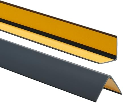 ProfiPVC Winkelprofil selbstklebend aus PVC 35x35mm 180cm Anthrazit | Kantenschutz, Kantenschutzprofil aus PVC-Gummi, elastischer Eckschutz, einfache Montage ohne Bohren