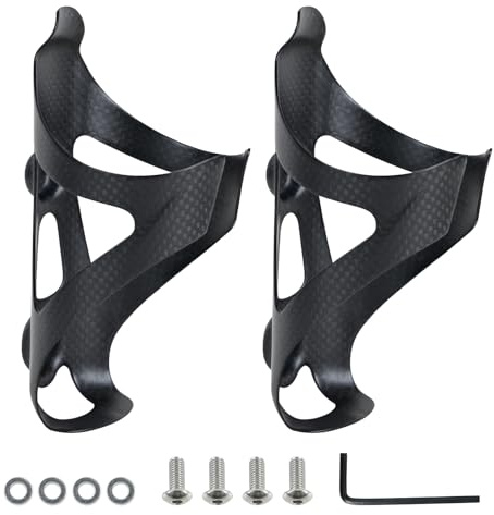 ROADNADO 2 Pack Carbon Bike Bottle Cages Ultralight only 22g Water Bottle Holder Carbon Fiber Bicycle Drink Holder Durable Cup Holder for Road Bike Mountain Bike for 72-74 mm Bottle (Classic Matte)